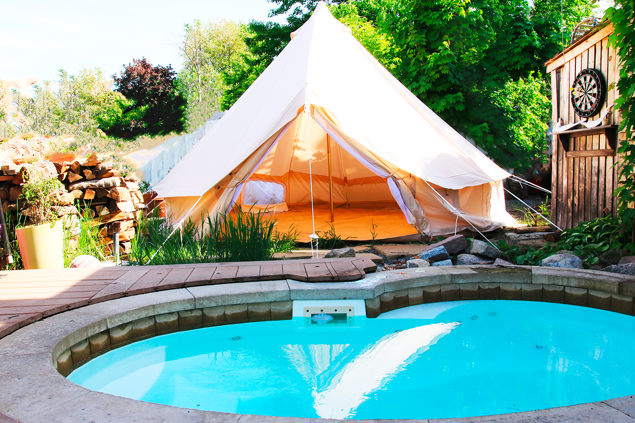 tente cloche avec jacuzzi