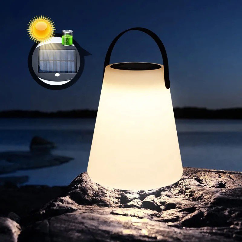 Lampe CONE DEL Solaire et USB-C longue durée avec poignée