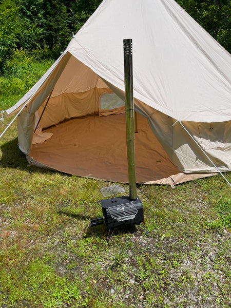Poêle à bois portable, poêle de tente avec cheminée pour le